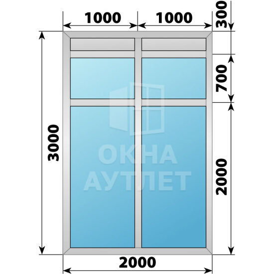 Алюминиевая комбинированная перегородка 2000×3000 ОА-67573