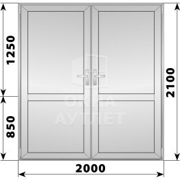 Алюминиевая межкомнатная двухстворчатая глухая дверь 2000×2100 ОА-65365