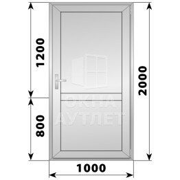 Алюминиевая межкомнатная одностворчатая глухая дверь 1000×2000 ОА-64615