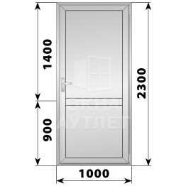 Алюминиевая межкомнатная одностворчатая глухая дверь 1000×2300 ОА-64690