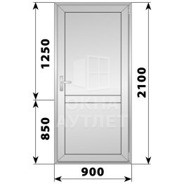 Алюминиевая межкомнатная одностворчатая глухая дверь 900×2100 ОА-63823