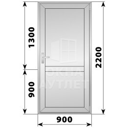 Алюминиевая межкомнатная одностворчатая глухая дверь 900×2200 ОА-64639