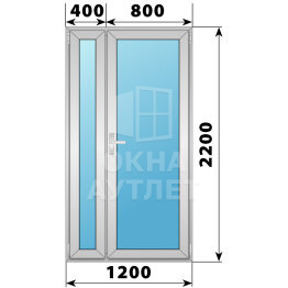Алюминиевая межкомнатная полуторная остекленная дверь 1200×2200 ОА-64813