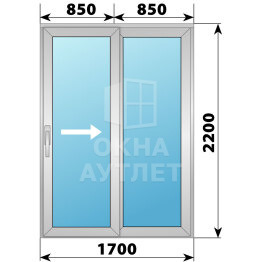 Алюминиевая раздвижная дверь 1700×2200 2С ОА-62371