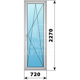Алюминиевая стеклянная балконная дверь 720×2270 ПО ОА-59269