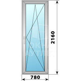 Алюминиевая стеклянная балконная дверь 780×2160 ПО ОА-59359
