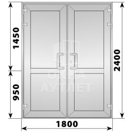 Алюминиевая входная двухстворчатая глухая дверь 1800×2400 ОА-66382