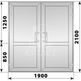 Алюминиевая входная двухстворчатая глухая дверь 1900×2100 ОА-66325