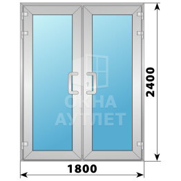 Алюминиевая входная двухстворчатая остекленная дверь 1800×2400 ОА-66280