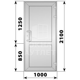 Алюминиевая входная одностворчатая глухая дверь 1000×2100 ОА-65680