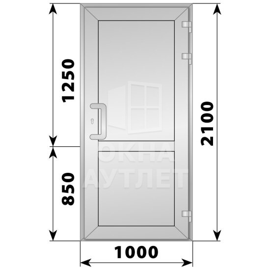 Алюминиевая входная одностворчатая глухая дверь 1000×2100 ОА-65680