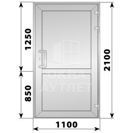 Алюминиевая входная одностворчатая глухая дверь 1100×2100 ОА-65734