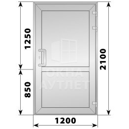 Алюминиевая входная одностворчатая глухая дверь 1200×2100 ОА-64099