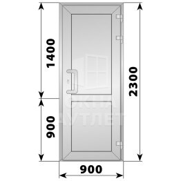 Алюминиевая входная одностворчатая глухая дверь 900×2300 ОА-65695
