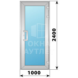 Алюминиевая входная одностворчатая остекленная дверь 1000×2400 ОА-65737