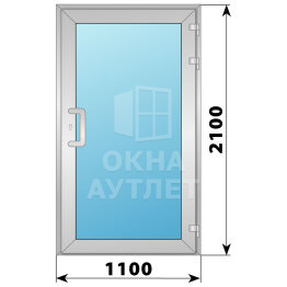 Алюминиевая входная одностворчатая остекленная дверь 1100×2100 ОА-65683