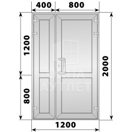 Алюминиевая входная полуторная глухая дверь 1200×2000 ОА-64327