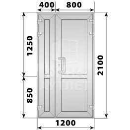 Алюминиевая входная полуторная глухая дверь 1200×2100 ОА-63970