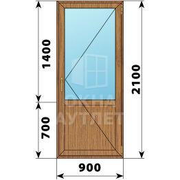 Балконная дверь из лиственницы с глухим низом 900×2100 П ОА-63097