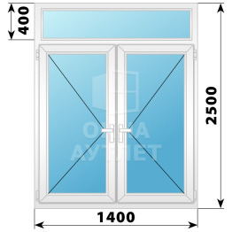 Балконная пластиковая дверь 1400×2500 №5 ОА-33105