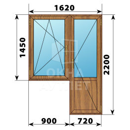 Балконный блок из лиственницы 1620×2200 Тип 3 ОА-52664