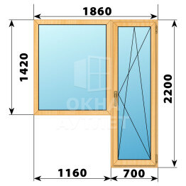 Балконный блок из сосны 1860×2200 Тип 6 ОА-52310