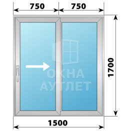 Деревянно-алюминиевая раздвижная дверь 1500×1700 2С ОА-66541