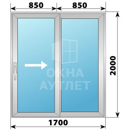 Деревянно-алюминиевая раздвижная дверь 1700×2000 2С ОА-66556