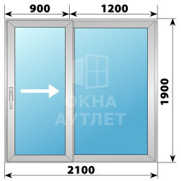 Деревянно-алюминиевая раздвижная дверь 2100×1900 2СН ОА-66580