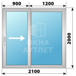 Деревянно-алюминиевая раздвижная дверь 2100×2000 2СН ОА-66598