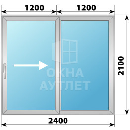 Деревянно-алюминиевая раздвижная дверь 2400×2100 2С ОА-66622