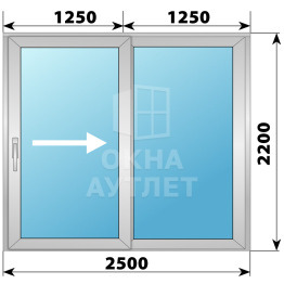 Деревянно-алюминиевая раздвижная дверь 2500×2200 2С ОА-66640