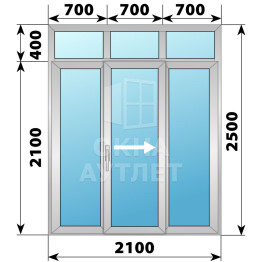 Деревянно-алюминиевая раздвижная дверь 2100×2500 3С ОА-66571