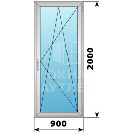Деревянно-алюминиевая стеклянная балконная дверь 900×2000 ПО ОА-60907