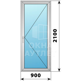 Деревянно-алюминиевая стеклянная балконная дверь 900×2100 П ОА-61006