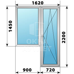 Деревянно-алюминиевый балконный блок 1620×2200 Тип 6 ОА-52700