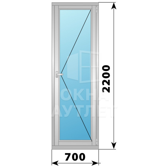 Дерево-алюминиевая дверь со стеклом 700×2200 ОА-33444