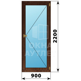 Деревянная дверь со стеклом 900×2200 дуб ОА-33462