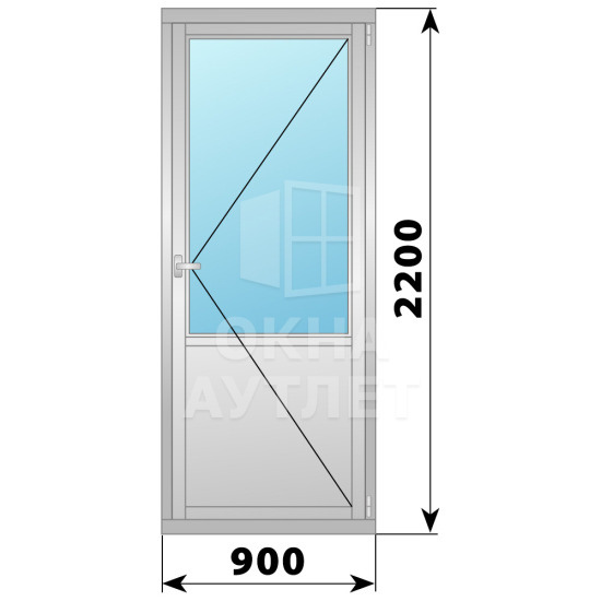 Дерево-алюминиевая дверь с глухой вставкой 900×2200 ОА-33486