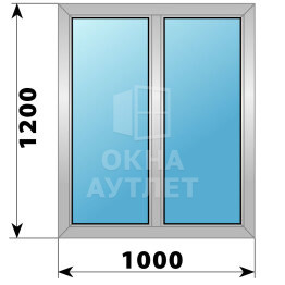 Двухстворчатое алюминиевое окно 1000×1200 Г-Г ОА-54019
