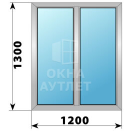 Двухстворчатое алюминиевое окно 1200×1300 Г-Г ОА-54022