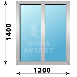 Двухстворчатое алюминиевое окно 1200×1400 Г-Г ОА-54079