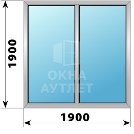 Двухстворчатое алюминиевое окно 1900×1900 Г-Г ОА-54736