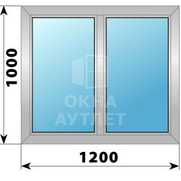 Двухстворчатое деревянно-алюминиевое окно 1200×1000 Г-Г ОА-49253