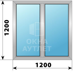 Двухстворчатое деревянно-алюминиевое окно 1200×1200 Г-Г ОА-49542