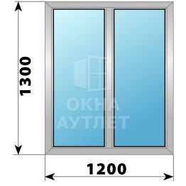 Двухстворчатое деревянно-алюминиевое окно 1200×1300 Г-Г ОА-45762