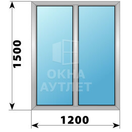 Двухстворчатое деревянно-алюминиевое окно 1200×1500 Г-Г ОА-45918