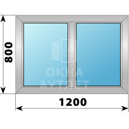 Двухстворчатое деревянно-алюминиевое окно 1200×800 Г-Г ОА-49277