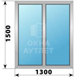 Двухстворчатое деревянно-алюминиевое окно 1300×1500 Г-Г ОА-49877