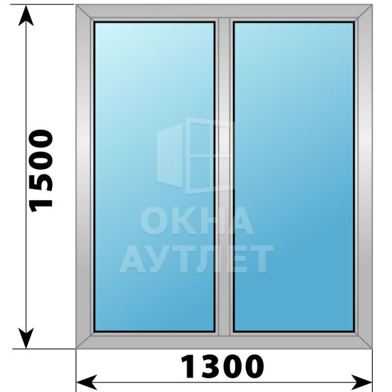Двухстворчатое деревянно-алюминиевое окно 1300×1500 Г-Г ОА-49877